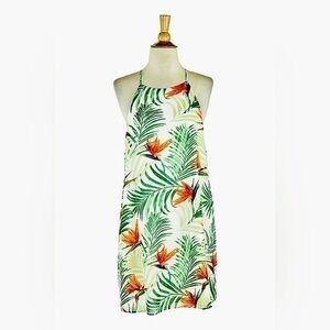 ☀️Forever 21 contemporary palm tree print spaghetti strap vacay dress size small